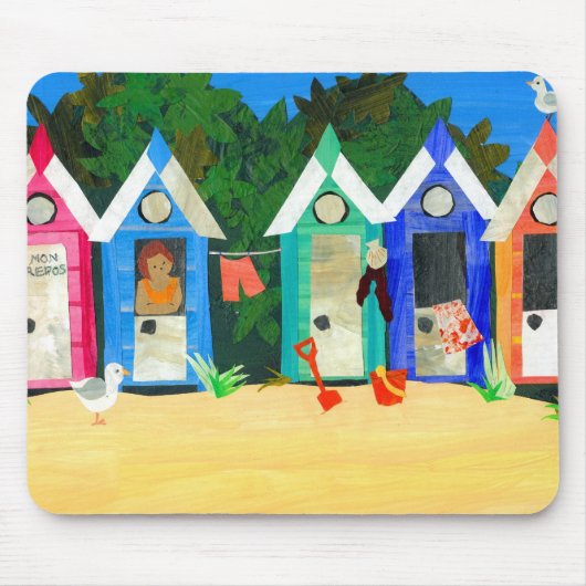"Beach Huts" Mousepad Muismat (Voorkant)