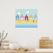 Beach Huts Poster (Keuken)
