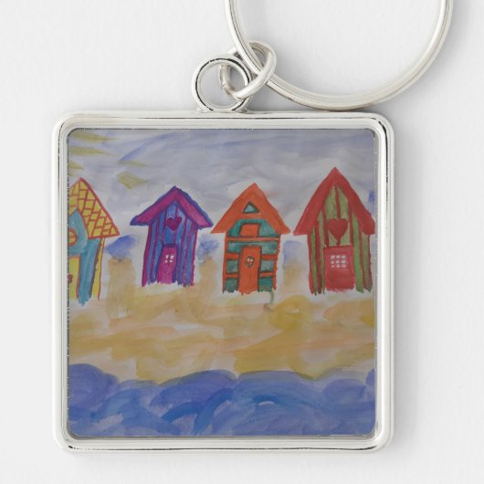 Beach Huts Sleutelhanger (Voorkant)
