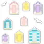 Beach Huts Summer Holiday Sticker (Voorkant)