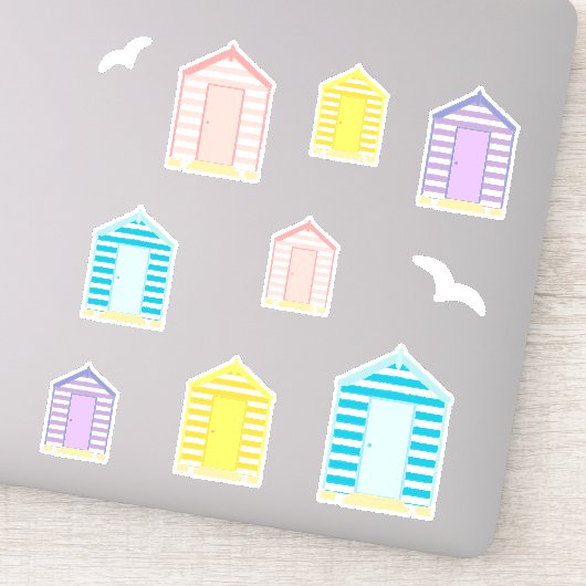 Beach Huts Summer Holiday Sticker (Detail)
