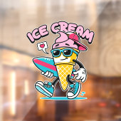Beach Ice Cream Shop Raamsticker (Vel 2)