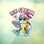 Beach Ice Cream Shop Raamsticker (Vel 3)