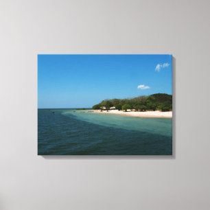 Beach In alter Canvas Afdruk