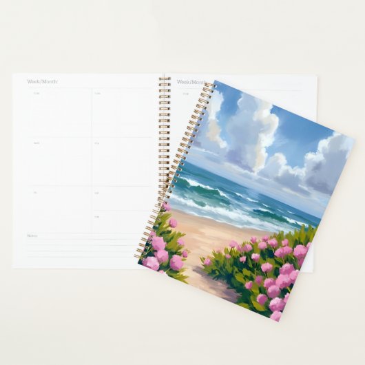 Beach in Bloom | Pink Hydrangea Oceanside Coastal (Devant avec enveloppe)