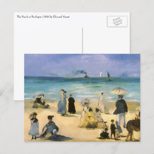 Beach in Boulogne, Edouard Manet,  kunst Briefkaart