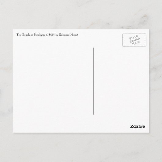 Beach in Boulogne, Edouard Manet,  kunst Briefkaart (Achterkant)