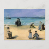 Beach in Boulogne, Edouard Manet,  kunst Briefkaart (Voorkant)