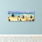 Beach in Boulogne, Edouard Manet,  kunst Canvas Afdruk (Insitu (Houten vloer))