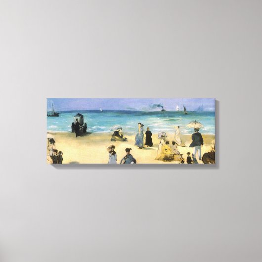 Beach in Boulogne, Edouard Manet,  kunst Canvas Afdruk (Voorkant)
