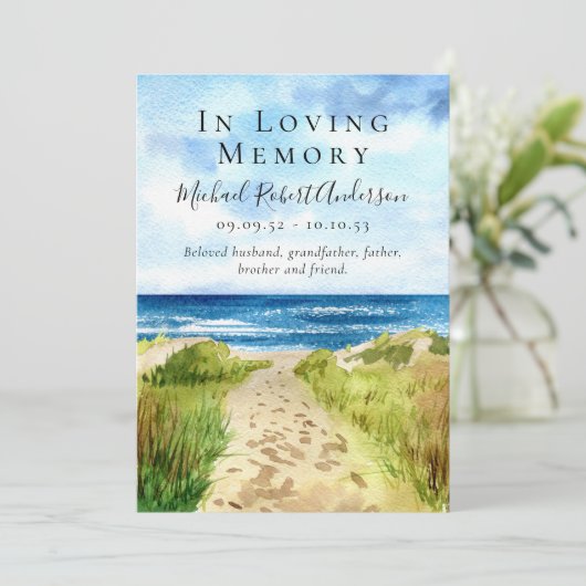 Beach in Loving Memory Funeral Program Programma (Staand voorkant)
