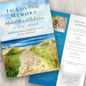 Beach in Loving Memory Funeral Program Programma