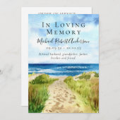 Beach in Loving Memory Funeral Programma (Voorkant / Achterkant)