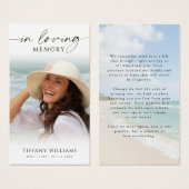 Beach In Loving Memory Photo Sympathy Prayer Card (Devant & derrière)