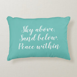 Beach Inspirerend Turquoise Script Accent Pillow Kussen