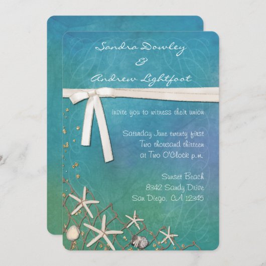 Beach Invitation Kaart (Voorkant / Achterkant)