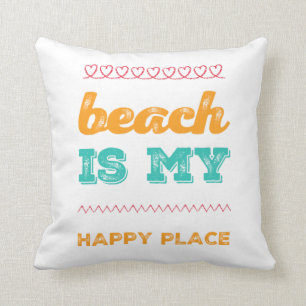 Beach is mijn Happy Place Quote Kussen