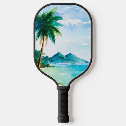 Beach Island Waterverf Pickleball Paddle (Voorkant)