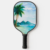 Beach Island Waterverf Pickleball Paddle (Achterkant)