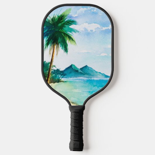 Beach Island Waterverf Pickleball Paddle (Achterkant)
