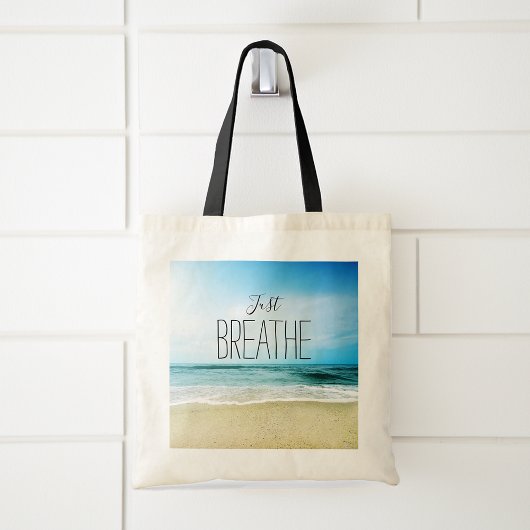Beach Just Breathe Tote Bag