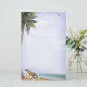 Beach Kat Briefpapier (Staand voorkant)