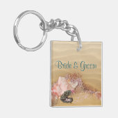 Beach Keepsake Wedding Sleutelhanger Voeg uw foto (Voorkant Links)