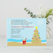 Beach kerstboom Castle 5x7 Aangepaste uitnodiging (Staand voorkant)
