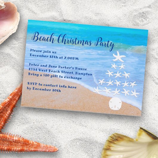 Beach Kerstboom Party uitnodiging