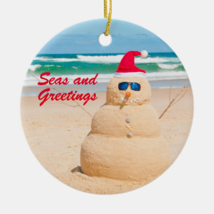 Beach Kerstfeestay Ornament Snowman