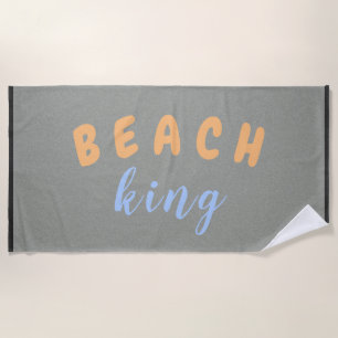Beach King Perzik Blauw Aangepaste tekst Strandlaken