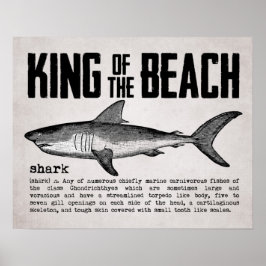  Beach King Shark Definition Poster
