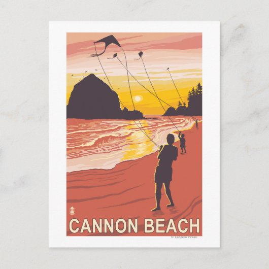 Beach & Kites - Cannon Beach, Oregon Briefkaart (Voorkant)