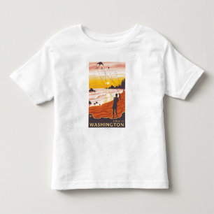 Beach & Kites - Ilwaco, Washington Kinder Shirts