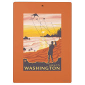 Beach & Kites - Ilwaco, Washington Klembord (Achterkant)