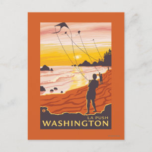 Beach & Kites - La Push, Washington Briefkaart