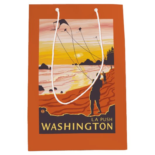Beach & Kites - La Push, Washington Medium Cadeauzakje (Voorkant)