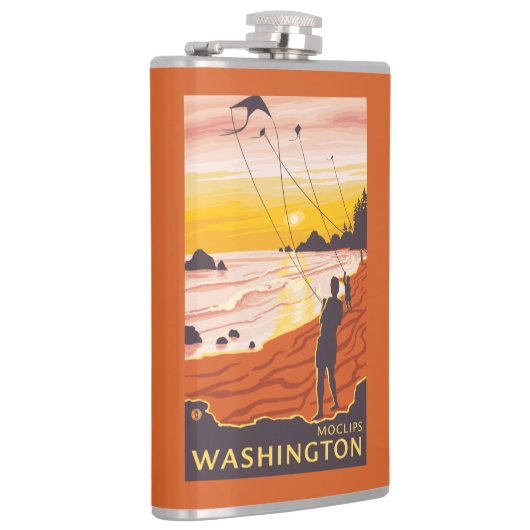 Beach & Kites - Moclips, Washington Heupfles (Rechts)