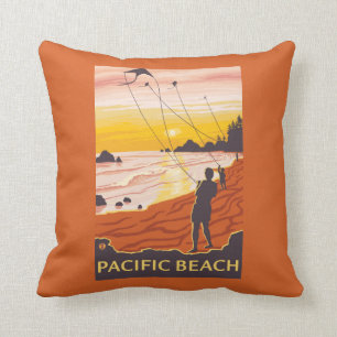 Beach & Kites - Pacific Beach, Washington Kussen