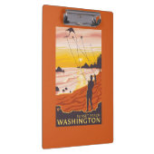 Beach & Kites - Sunset Beach, Washington Klembord (Rechts)