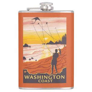 Beach & Kites - Washington Coast Heupfles