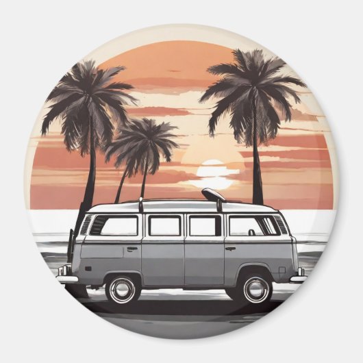 "Beach Kombi Fridge Magnet - Coastal Adventure Dec Magneet (Voorkant)