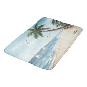 Beach Landscape met Sailships Waterverf Bathroom Badmat (Gekanteld)
