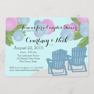 Beach Lantern Couple's Shower Kaart