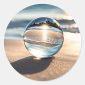 Beach Lens Ball Ronde Sticker (Voorkant)