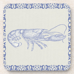 Beach Life Blue Lobster op Cream Bier Onderzetter
