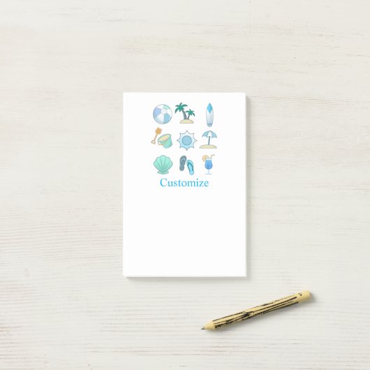 Beach Life Dingen Thunder_Cove Post-it® Notes (Op bureau)