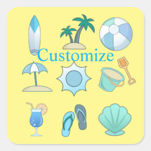 Beach Life Dingen Thunder_Cove Vierkante Sticker