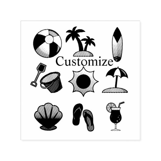 Beach Life Dingen Thunder_Cove Zelfinktende Stempel (Design)