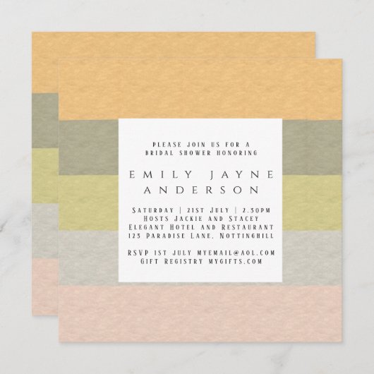 Beach Life Kleurblok Moderne Bruiloftsdouche Kaart (Voorkant / Achterkant)